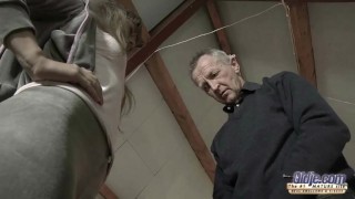 Very Old Man Fucks Very girl And Cums On Her Tongue After Pussy Sex