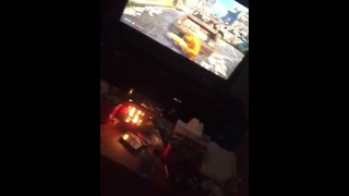 Doggie style while playing video games