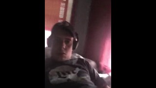 Stroking my hard cock