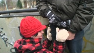 teen gets fucked by grandpa in public