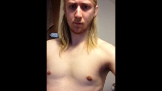 In front of a mirror