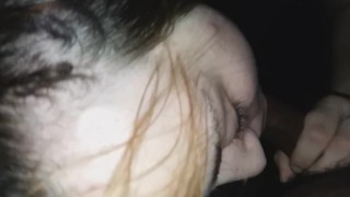 White girl sucks 8inch BBC in the dark (pt.3)