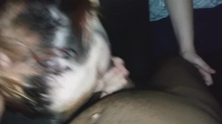 White girl sucks 8inch BBC in the dark (pt.3)