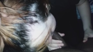 White girl sucks 8inch BBC in the dark (pt.3)