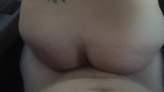 Kathryn working the dick while driving