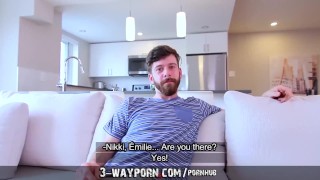 3-Way Porn - Threesome for Newbie Actor with Hot Blonde & Petite Brunette