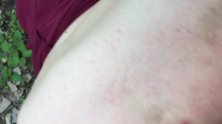 BBW fucked doggy style in the woods by BBC