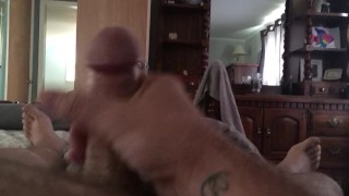 Masturbating