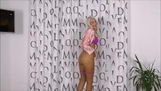 Silk robe fetish JOI handjob in condom Milf