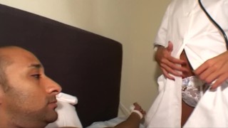 Petite Bubble Butt Slut Doctor Rides Her Patient's Huge Cock