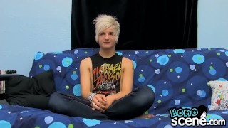 Austin Mitchell follows his boyfriend into porn with a wank