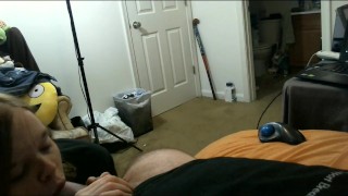 Cute Redhead Gives a Nice Ball Sucking -NO Cumshot-