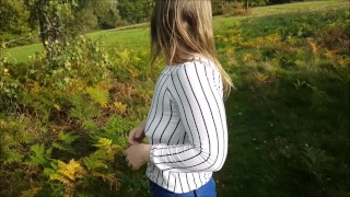 Love Being Fucked Outside and Gargling Cum