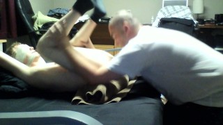 Eating and rimming tied up straight boy