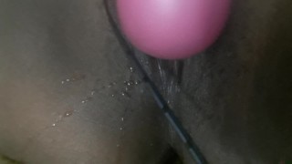 SQUIRTING EBONY PUSSY WITH TOY