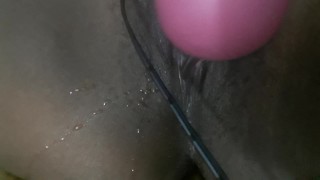 SQUIRTING EBONY PUSSY WITH TOY