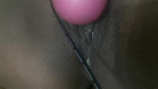 SQUIRTING EBONY PUSSY WITH TOY