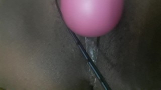 SQUIRTING EBONY PUSSY WITH TOY