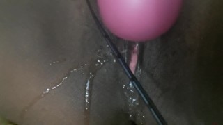 SQUIRTING EBONY PUSSY WITH TOY