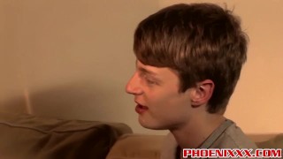 Voyeur twink wanking watching gay couple fuck and suck