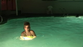 Eighteen YO girls get naked in a pool