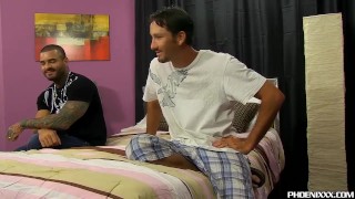 Straight mature dudes have wild but sweet gay threesome