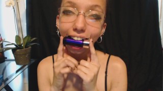 Applying Nude Lipstick and Drooling Lots