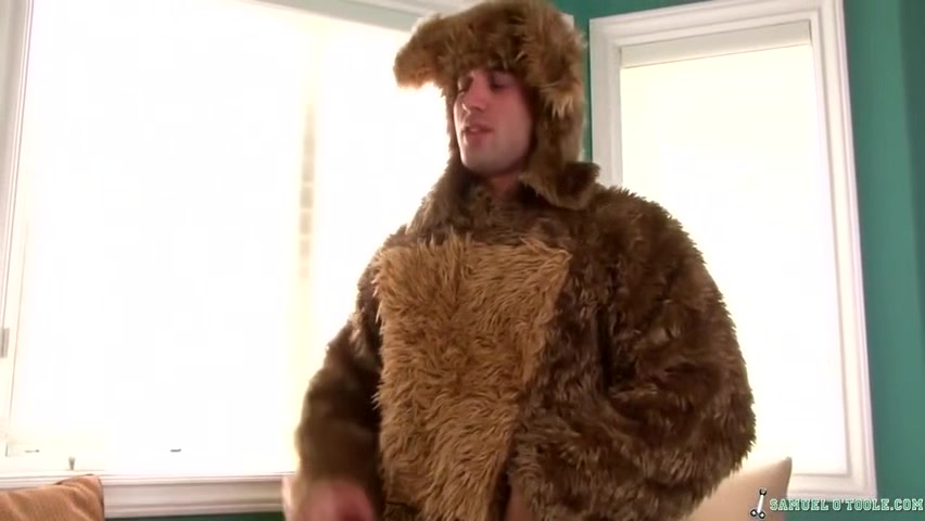 Bear Costume Dude Jacking His Huge Boner With Samuel O'toole