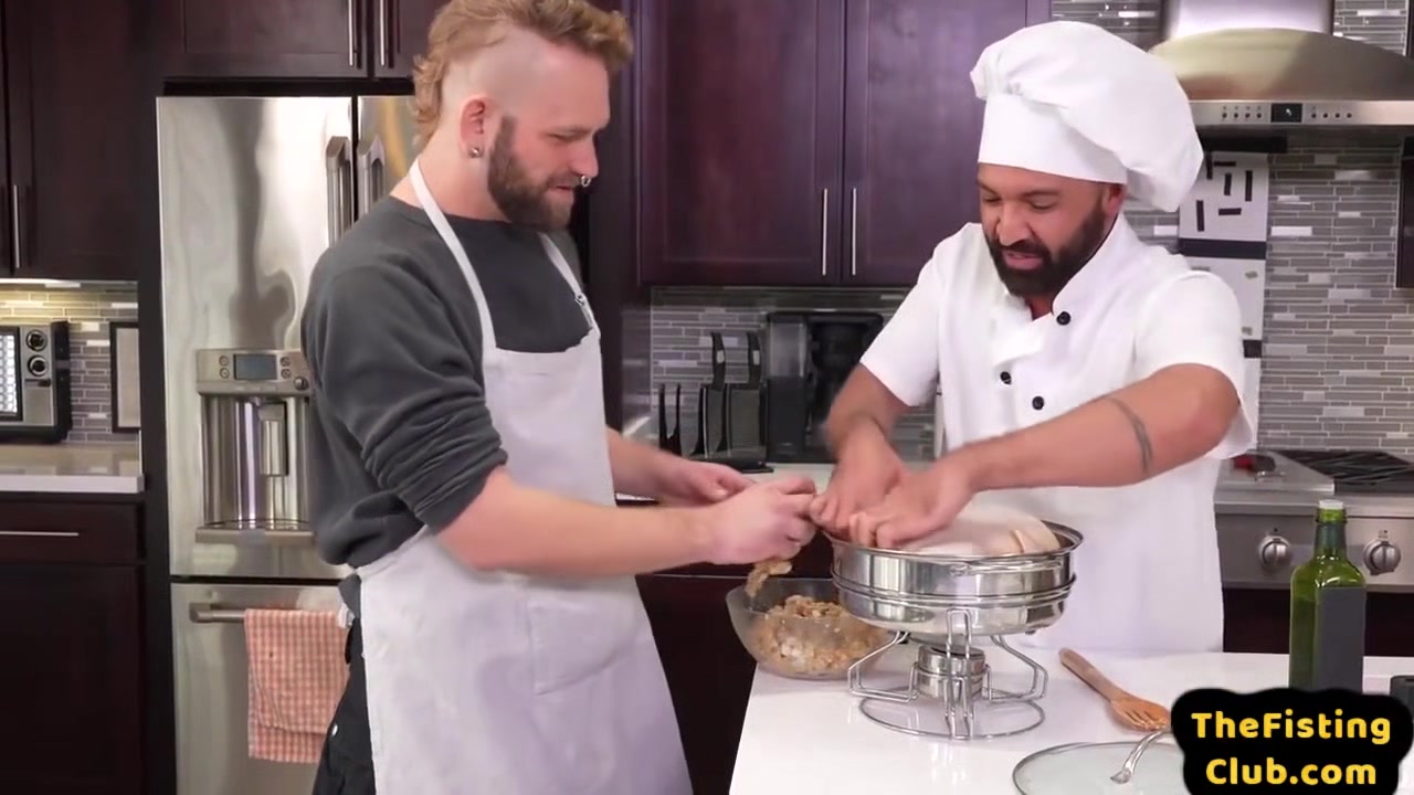 Fisting Chef Fists Hairy Bottom In Kitchen After Bareba