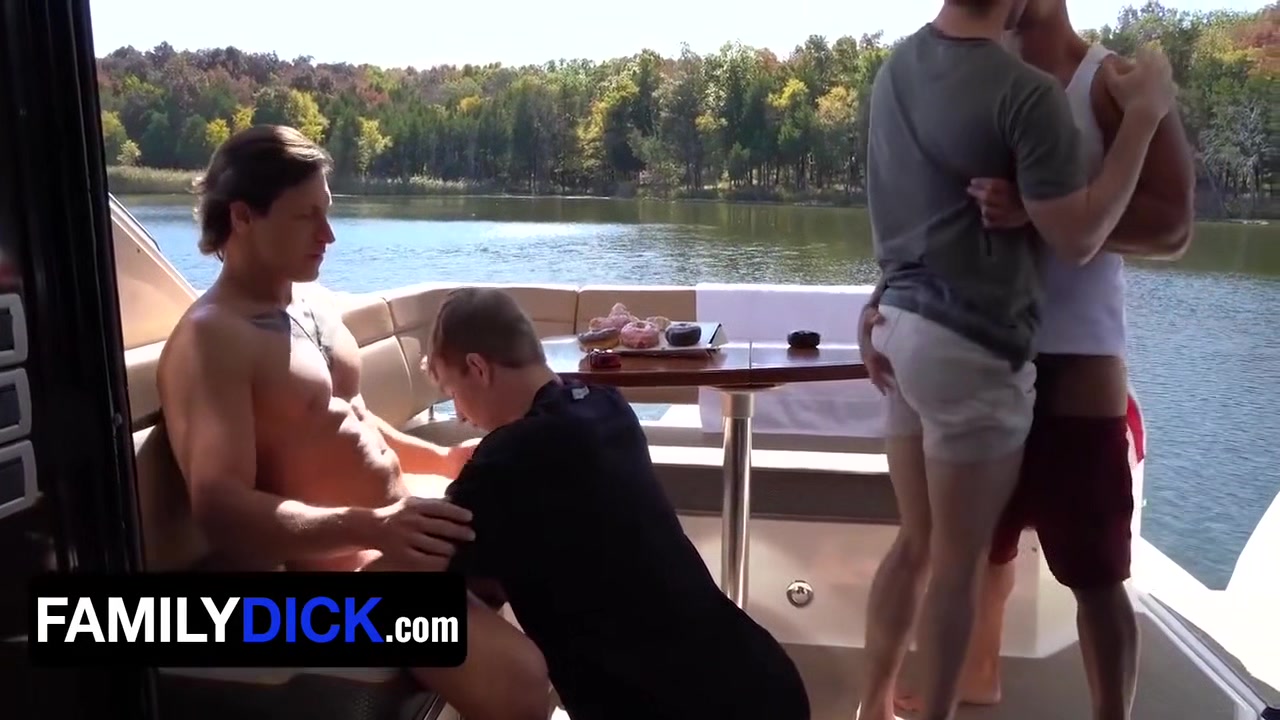 Dalton Riley And Jax Thirio - Step Dads Take Turns Pounding Their Twink Step Sons On A Boat