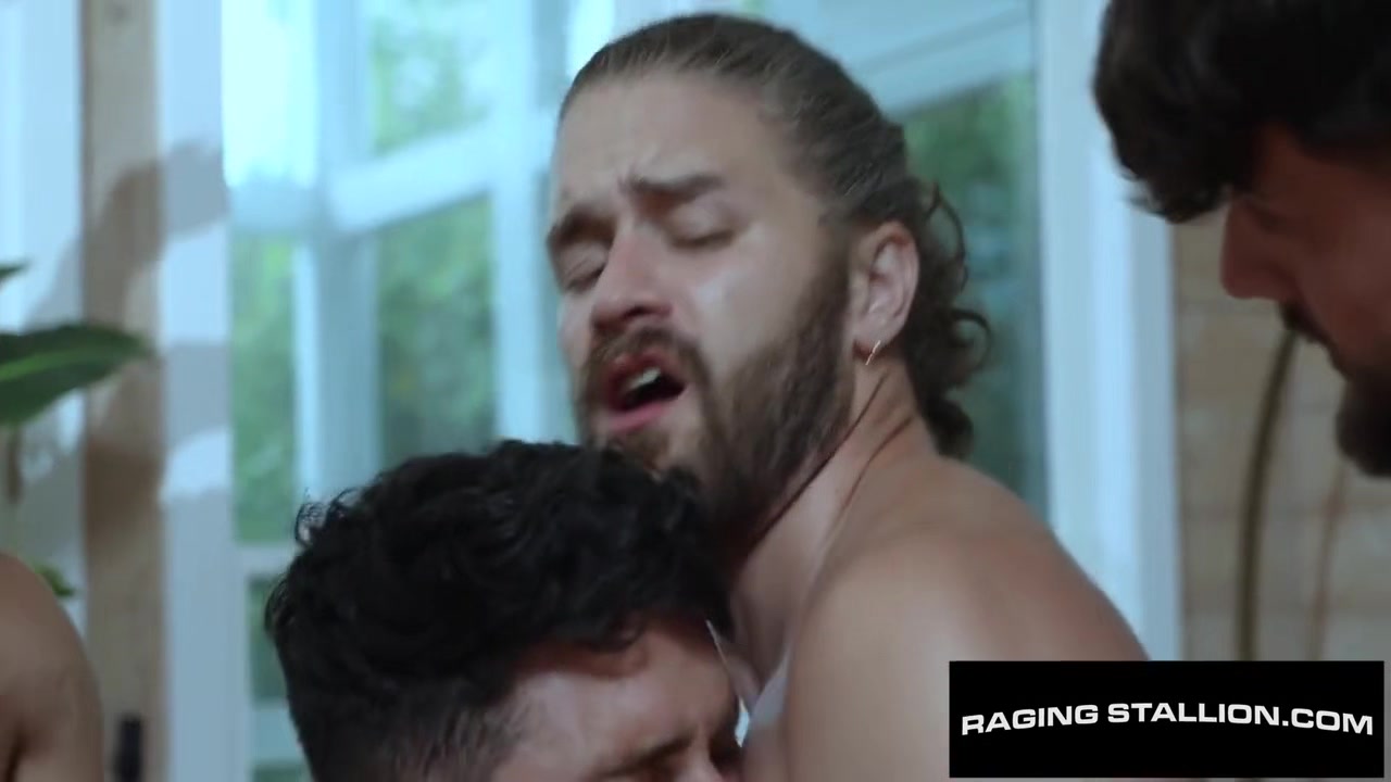 Hairy Beau Butler Spitroasted By 3 Massive Cocked Hunks