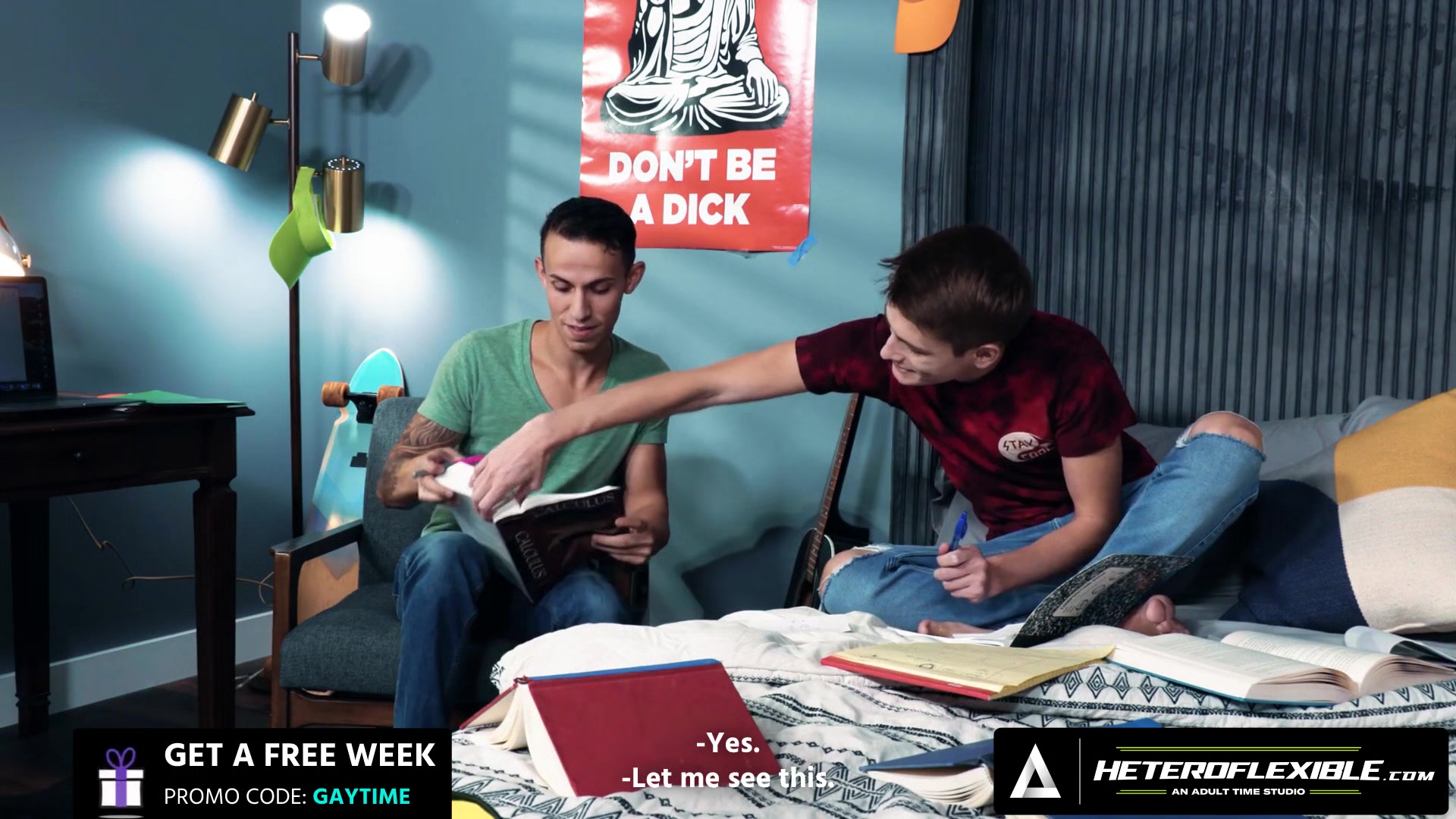 HETEROFLEXIBLE - Study Buddies Trevor Harris & Des Irez Take Break From Studying To Fuck Each Other