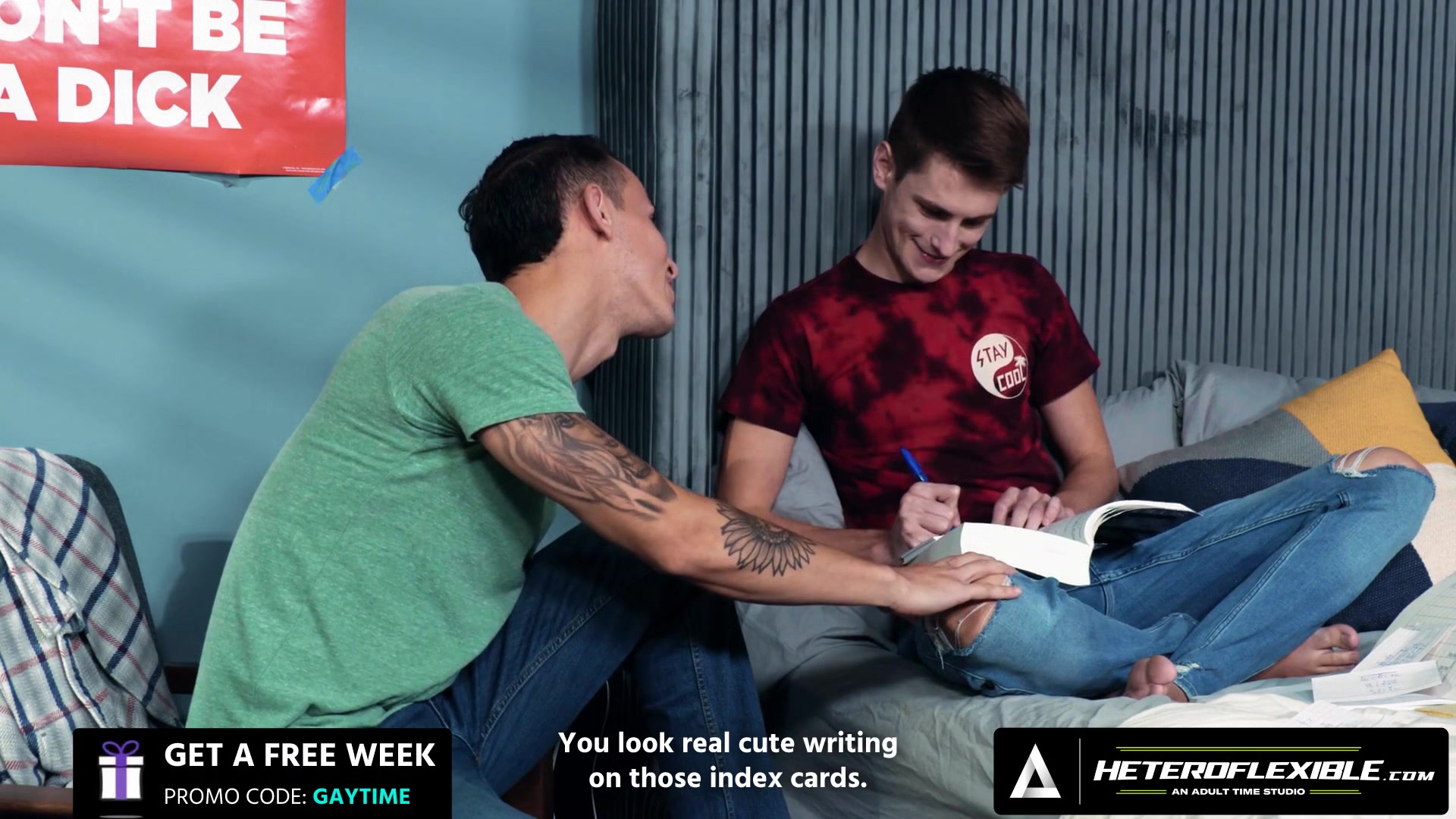 HETEROFLEXIBLE - Study Buddies Trevor Harris & Des Irez Take Break From Studying To Fuck Each Other