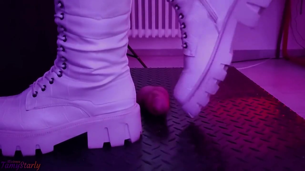 Slave Pov Of Tamy Destroying Your Cock In White Snow Boots With An Aggressive Cbt Bootjob And Post Orgasm- Fh Exclusive