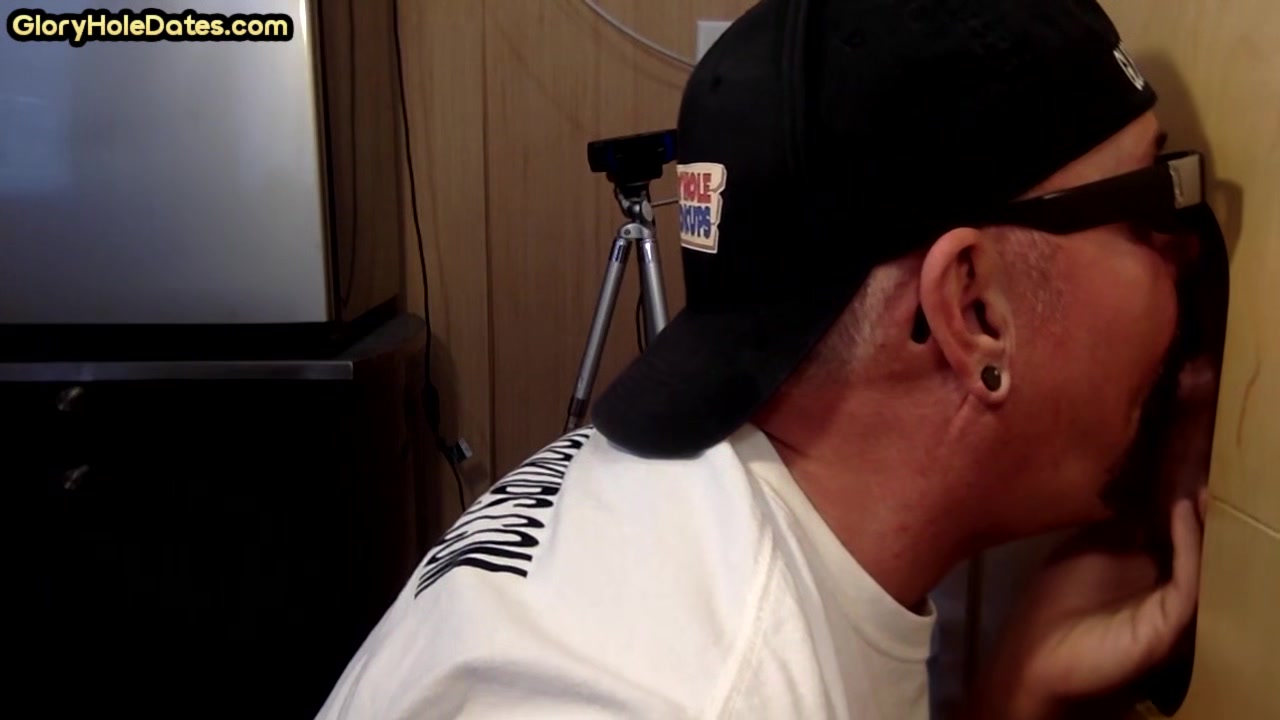 BJ amateur DILF sucks gloryhole cock very deep at home