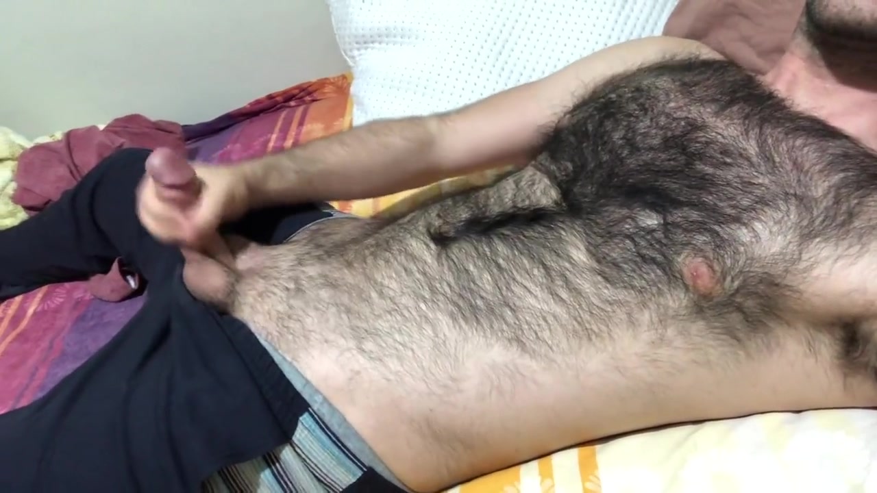 Very Hairy Man Soft Dick Massage And Hairy Chest Touch Big Bulge
