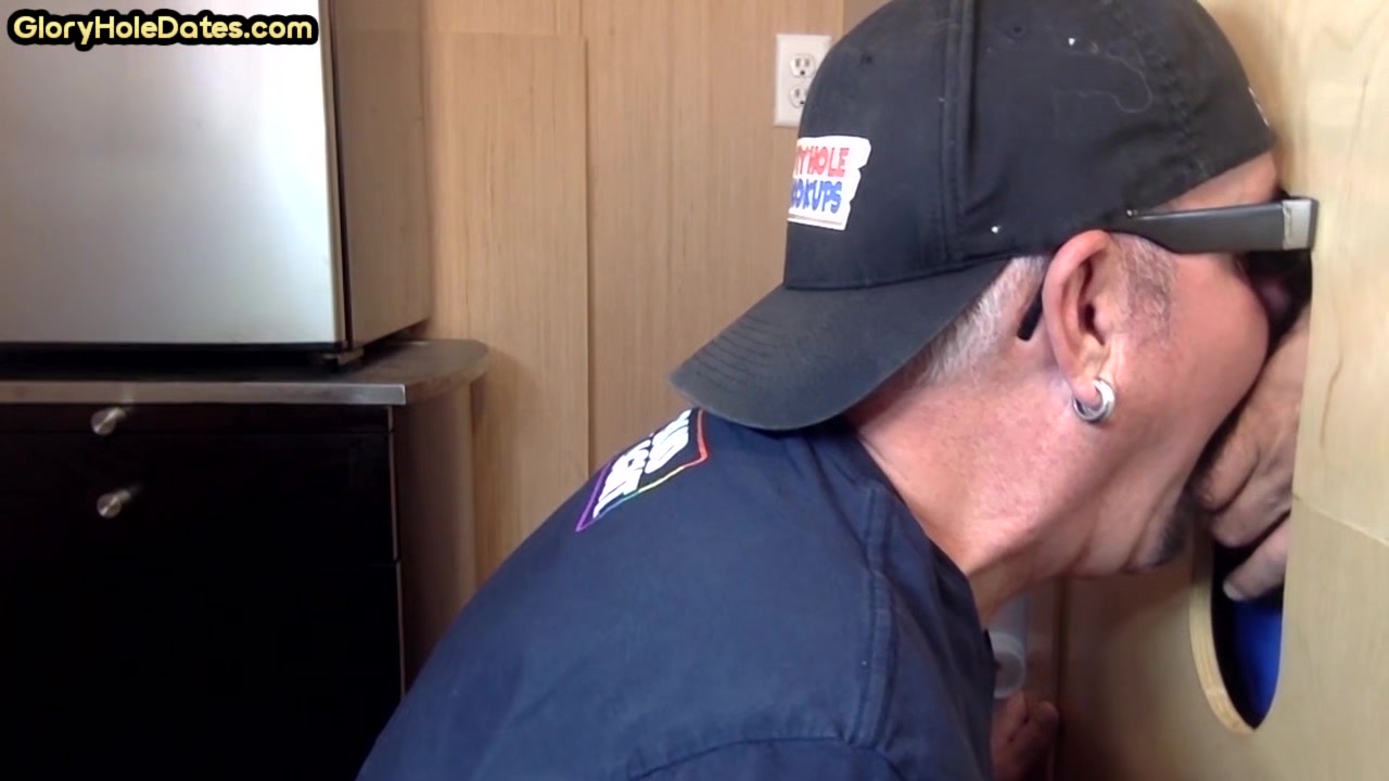 Gloryhole POV mature gay sucks dick in homemade video