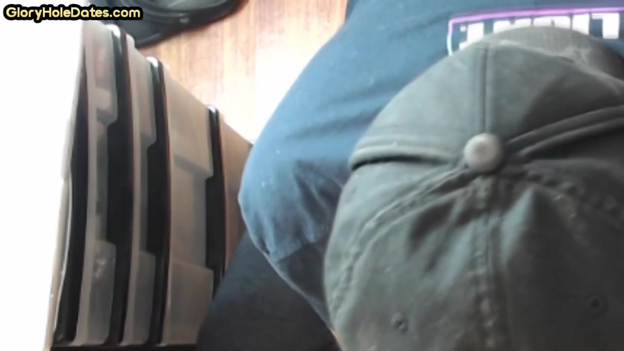 Gloryhole homemade DILF sucks cock in closeup at home