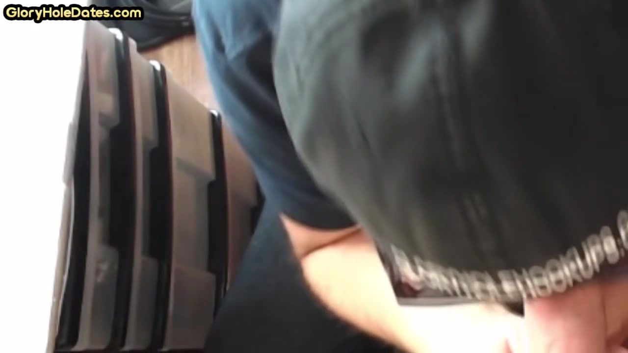 Gloryhole homemade DILF sucks cock in closeup at home