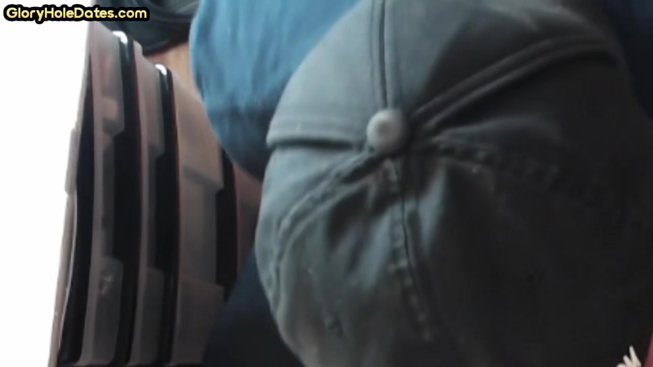 Gloryhole homemade DILF sucks cock in closeup at home