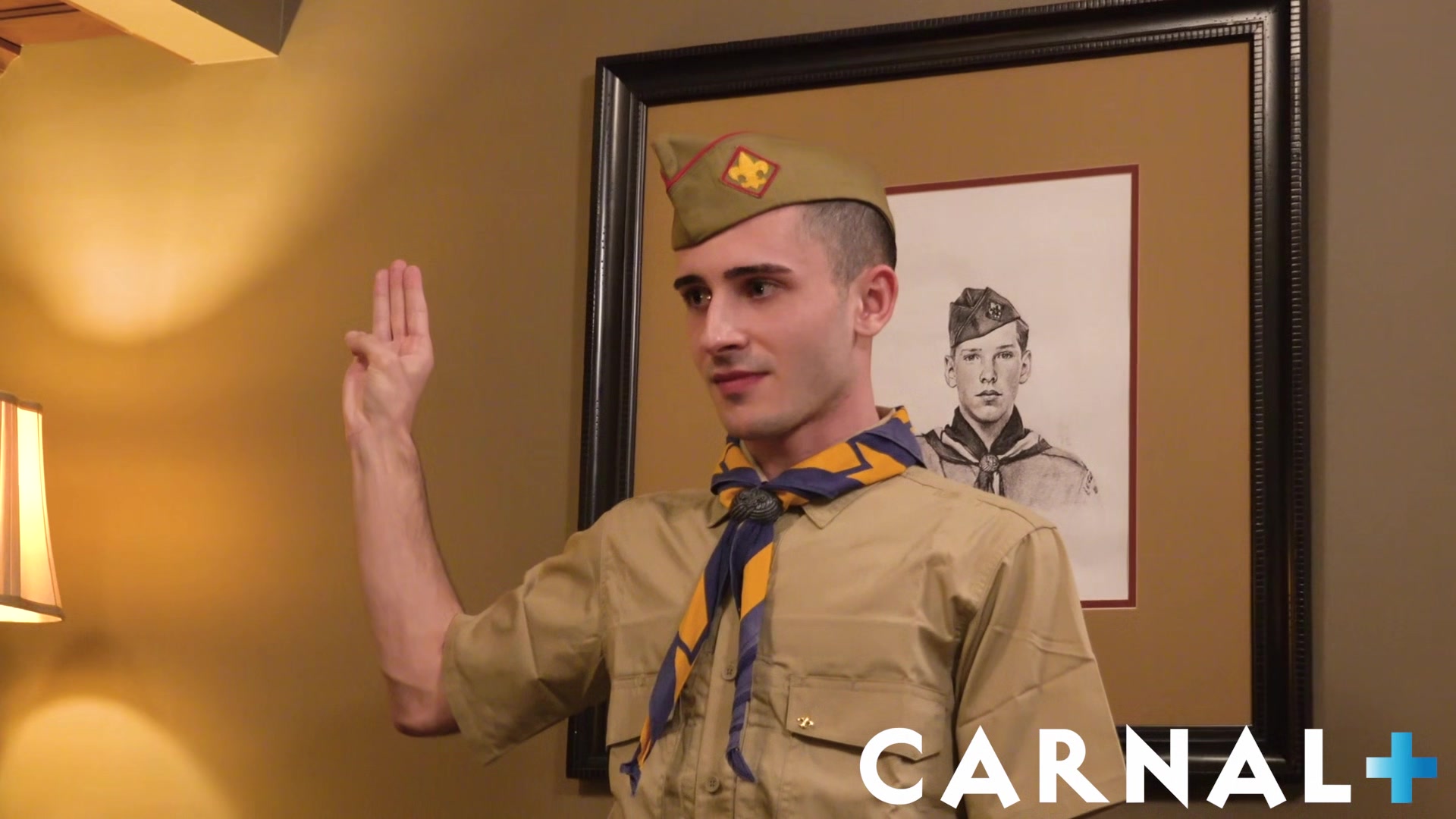 ScoutBoys Oliver James plowed by scoutmaster Rick Fantana