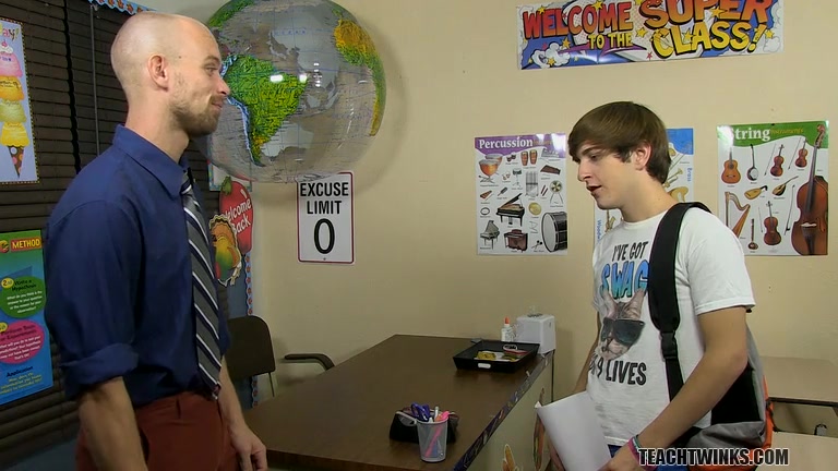 Hung Teacher Abuses His Power - Colby Klein And Scott Campbell