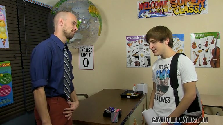 Hung Teacher Abuses His Power - Colby Klein And Scott Campbell