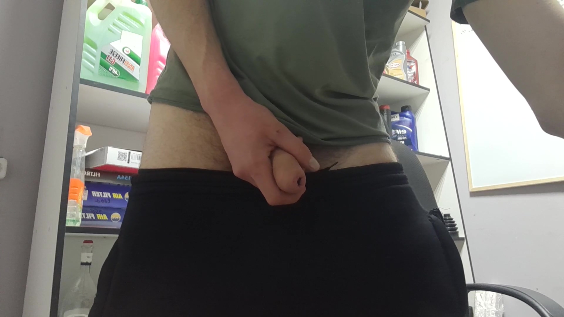 Young Guy Masturbates In The Office