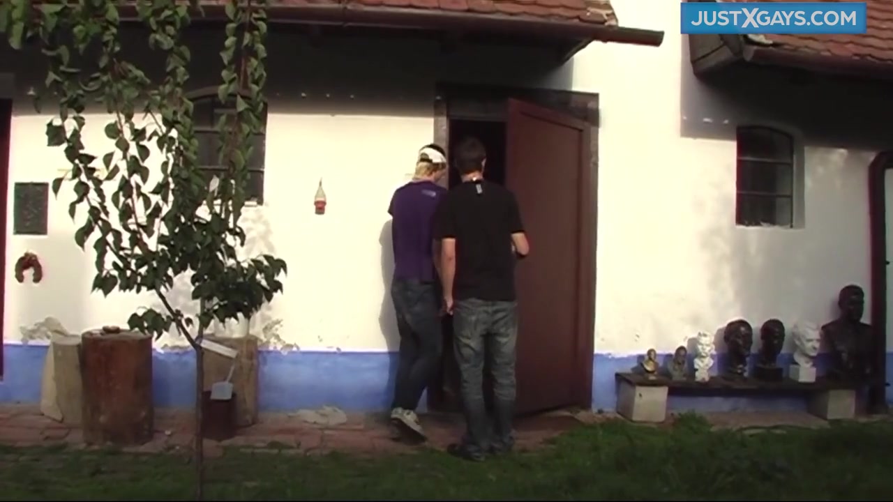 Two Young Men Having A Blast