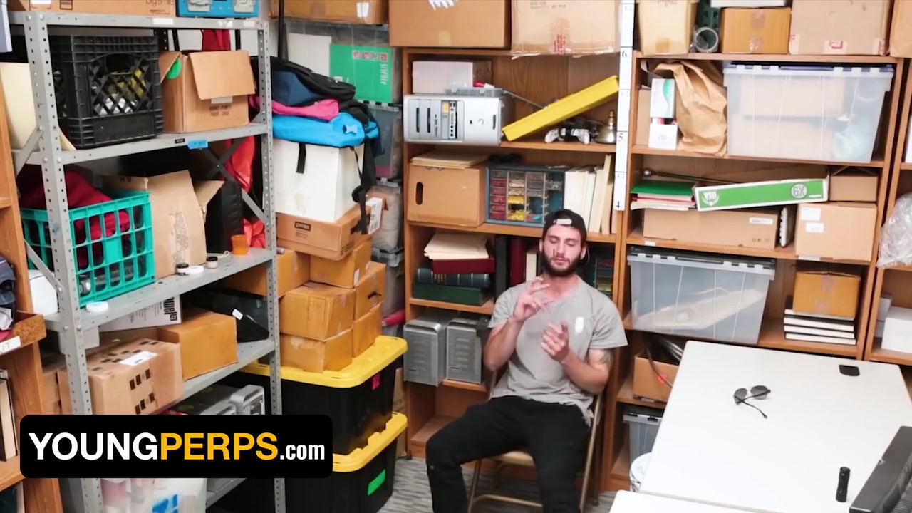 Mike Maverick In Black Officer Covers Thief Jesse Prathers Balls With Sticky Cumshot
