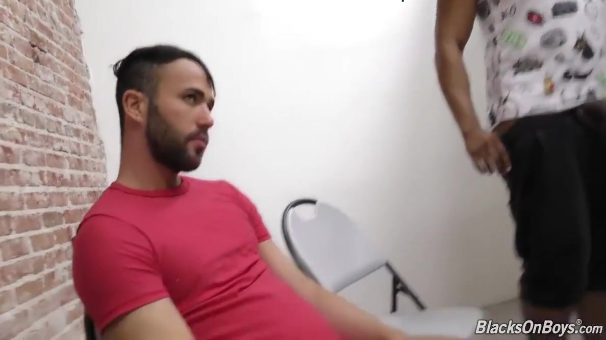 Bearded Guy Blowing Off A Chocolate Dick At A Gloryhole Scene 2