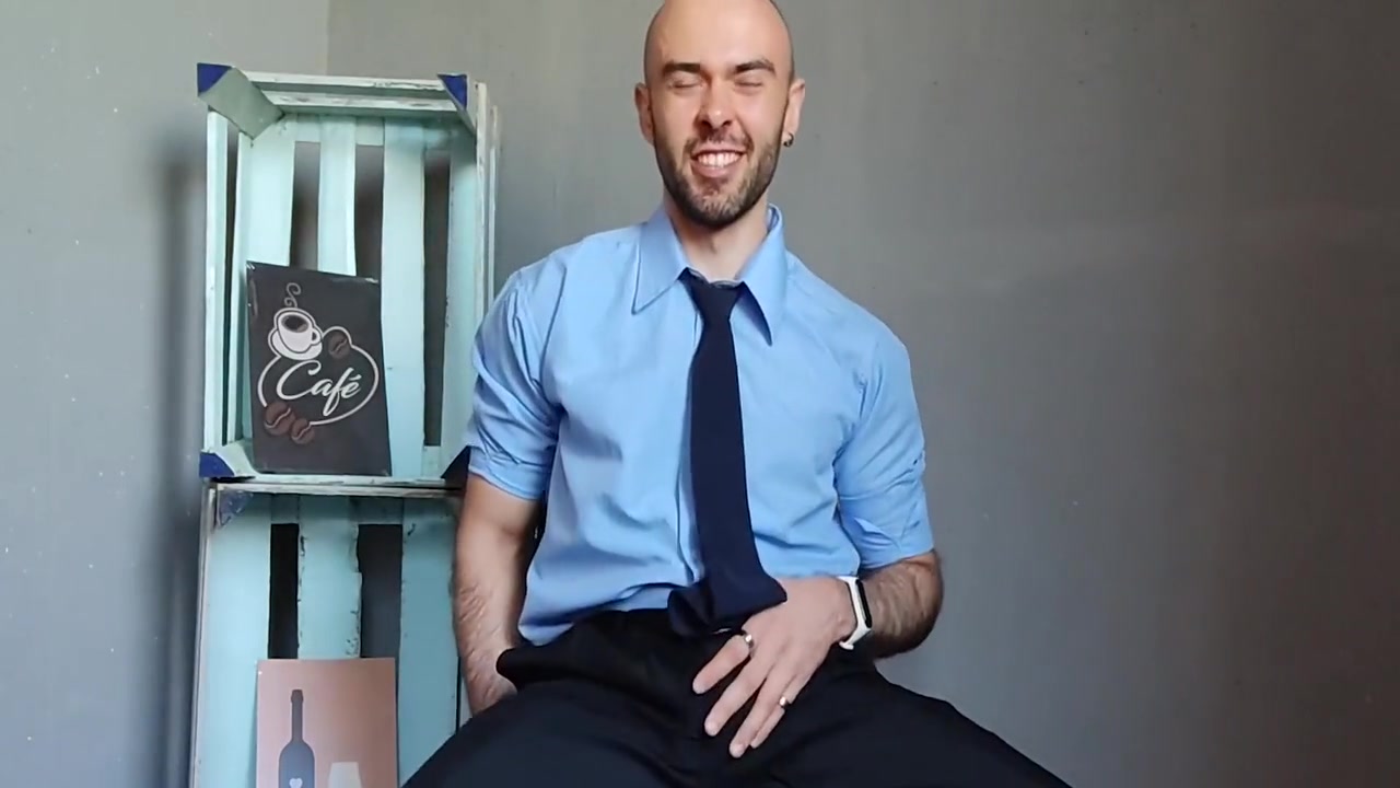 Hairy Businessman Masturbating And Cumming In The Office Room - Louis Ferdinando 6 Min