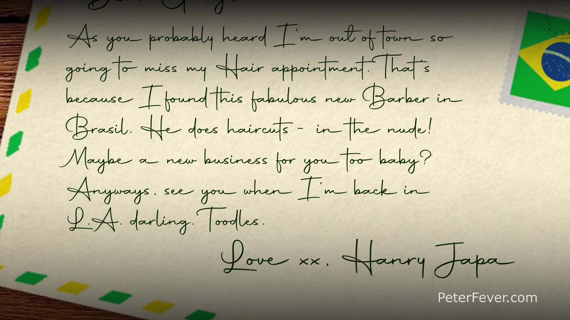 Postcards from Brazil 3: The Naked Barber