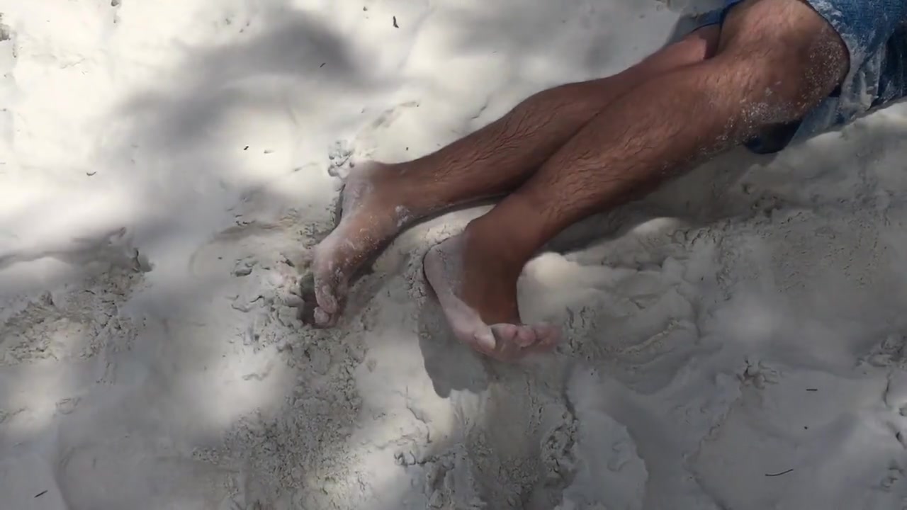 Public Beach Footjob Pov - Imagine Your Dick In Between My Male Soles And Feet - Manlyfoot Roadtrip